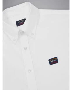 Paul&Shark Paul & Shark Mens Short Sleeved Oxford Shirt White -Boszz Clothing Shop paul shark mens short sleeved oxford shirt white p44700 282443 zoom