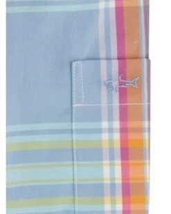 Paul&Shark Paul & Shark Mens Soft Touch Tartan Check Shirt Orange Turquoise -Boszz Clothing Shop paul shark mens soft touch tartan check shirt orange turquoise p44703 282700 zoom