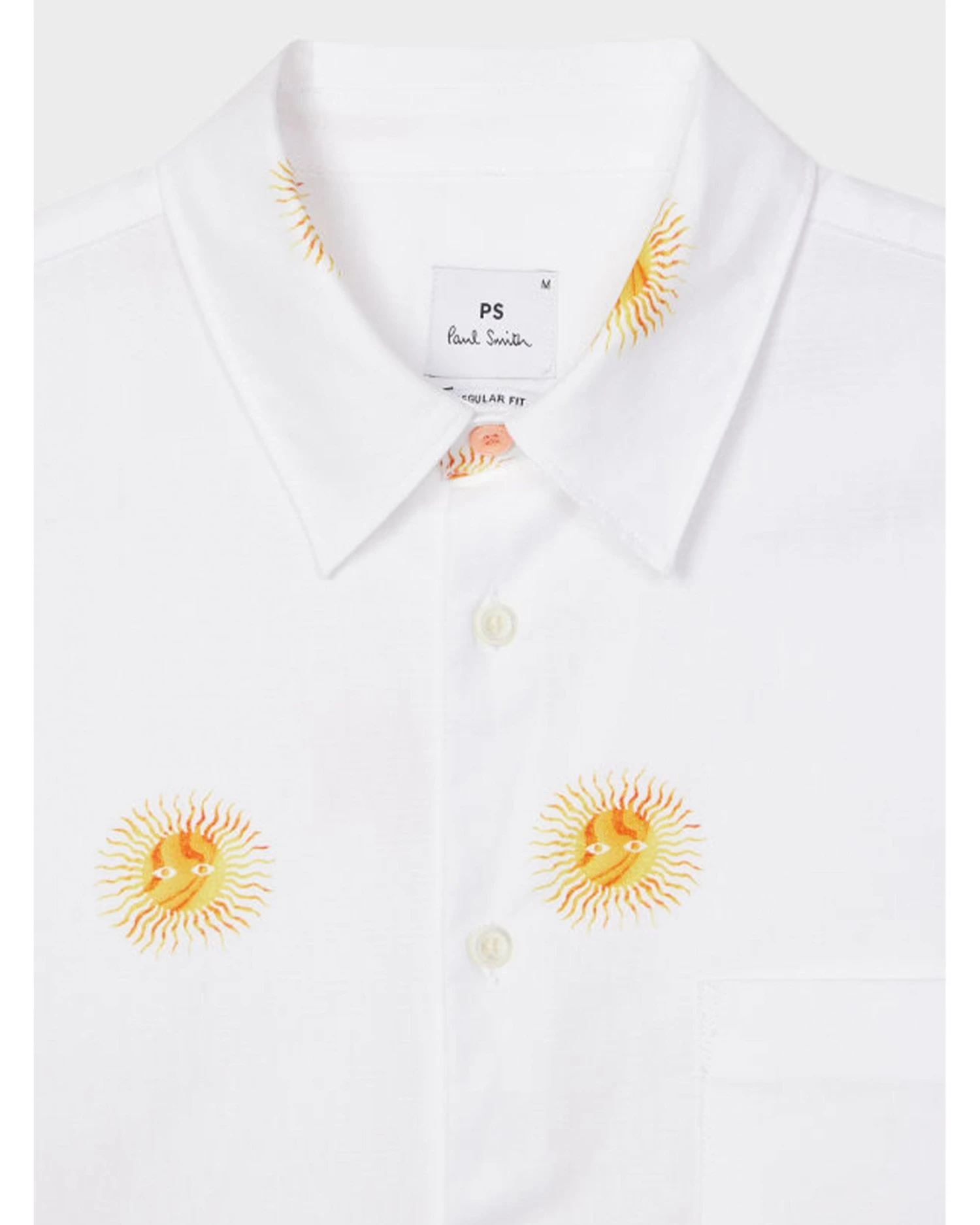 Paul Smith Mens All Over Medussa Sun Print Shirt White 4 Paul Smith Mens All Over Medussa Sun Print Shirt White - Image 2