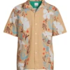 Paul Smith Mens Casual 'Sea Floral' Short Sleeved Shirt Camel -Boszz Clothing Shop paul smith mens casual sea floral short sleeved shirt camel p43222 269507 image