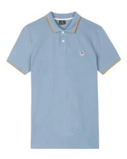Best Seller 1 Paul Smith Mens Light Blue Contrast Trim Zebra Logo Polo Shirt