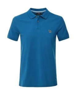 Paul Smith Mens Zebra Badge Polo Shirt Blue