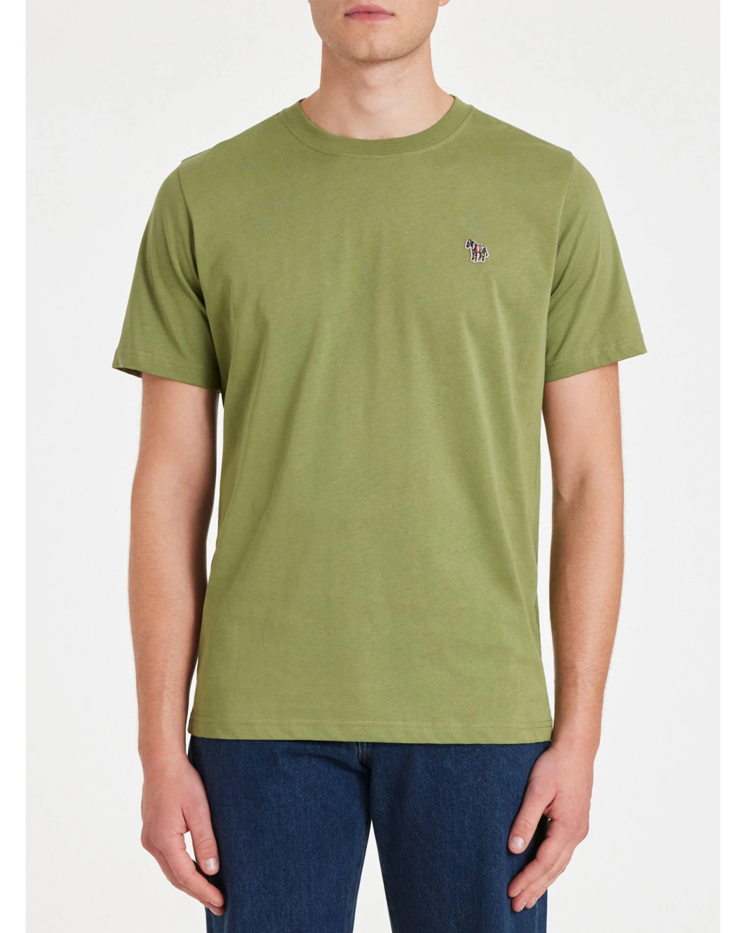 Paul Smith Mens Zebra Badge T-Shirt Khaki Green 4 Paul Smith Mens Zebra Badge T-Shirt Khaki Green - Image 2