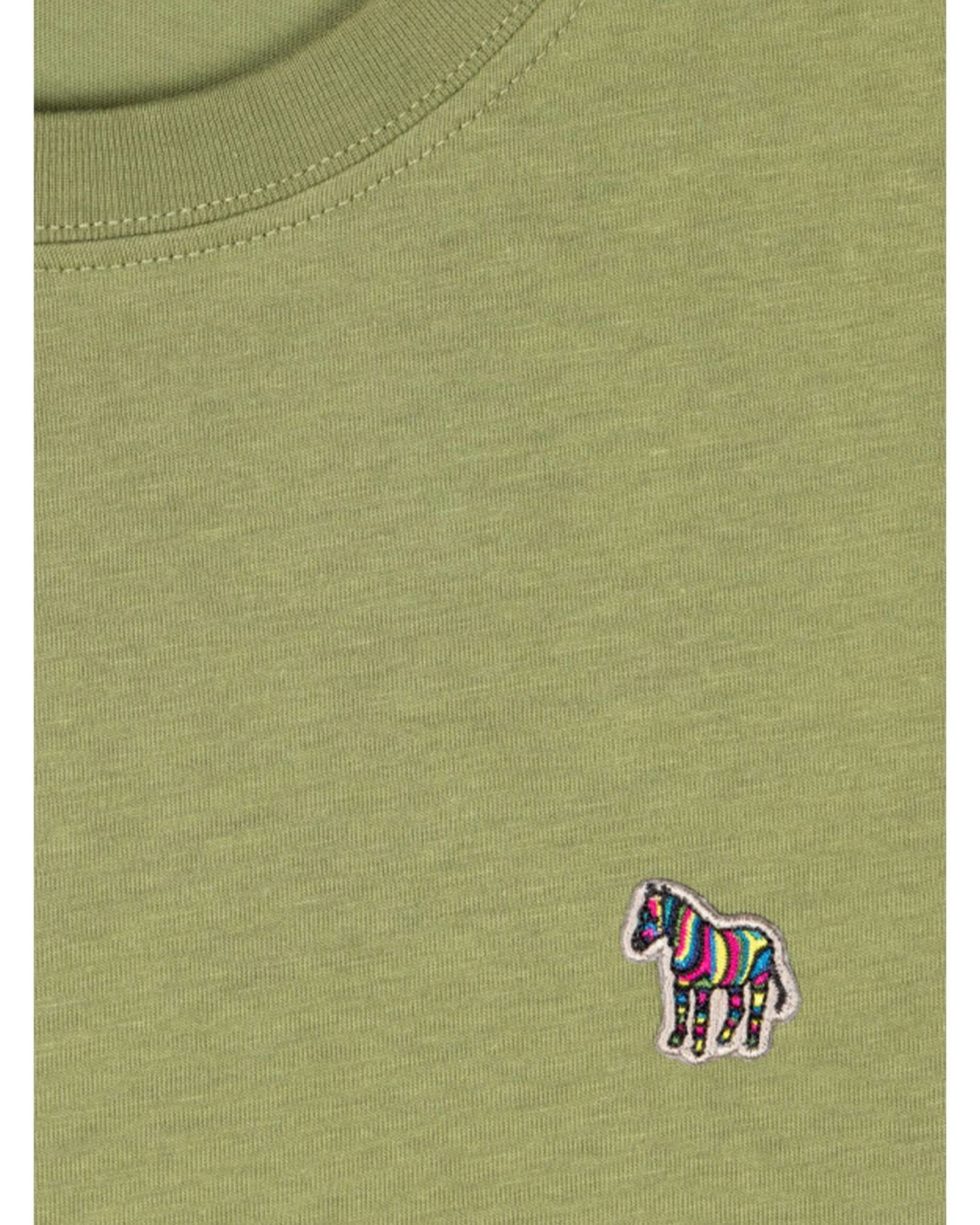 Paul Smith Mens Zebra Badge T-Shirt Khaki Green 6 Paul Smith Mens Zebra Badge T-Shirt Khaki Green - Image 4