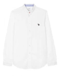 Paul Smith Mens Zebra Button Down Shirt White