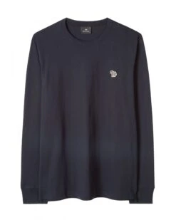 Paul Smith Mens Zebra Long Sleeved T Shirt Navy