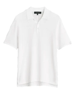 Rag & Bone Mens Harvey Polo Shirt Ivory