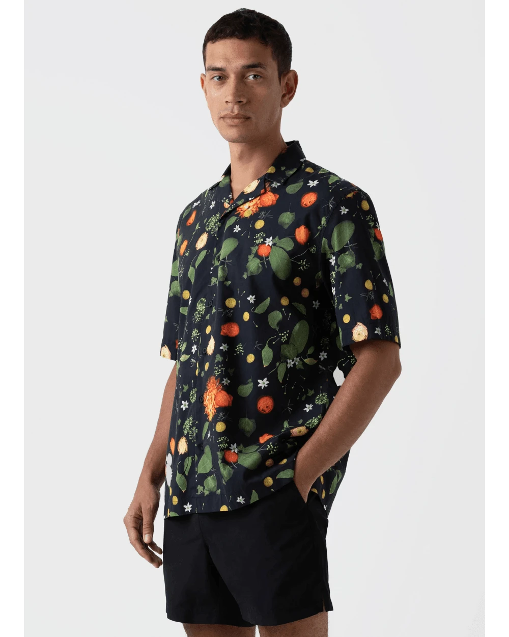 Sunspel Mens Charlotte Gosch Hedgerow Shirt Black 4 Sunspel Mens Charlotte Gosch Hedgerow Shirt Black - Image 2