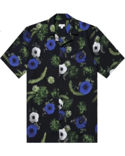 Sunspel Mens Charlotte Gosch Sea Moss Shirt Black