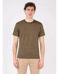 Boszz Clothing Shop -Boszz Clothing Shop sunspel mens classic english stripe t shirt caper dark moss tee p41701 249036 image