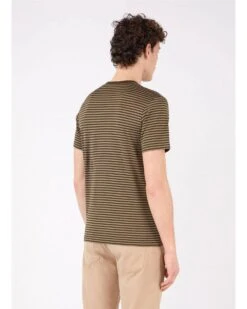 Sunspel Mens Classic English Stripe T Shirt, Caper/Dark Moss Tee -Boszz Clothing Shop sunspel mens classic english stripe t shirt caper dark moss tee p41701 249044 image