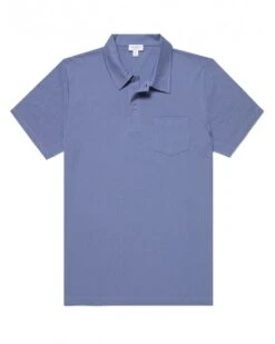 Sunspel Mens Riviera Polo Shirt Grape Purple