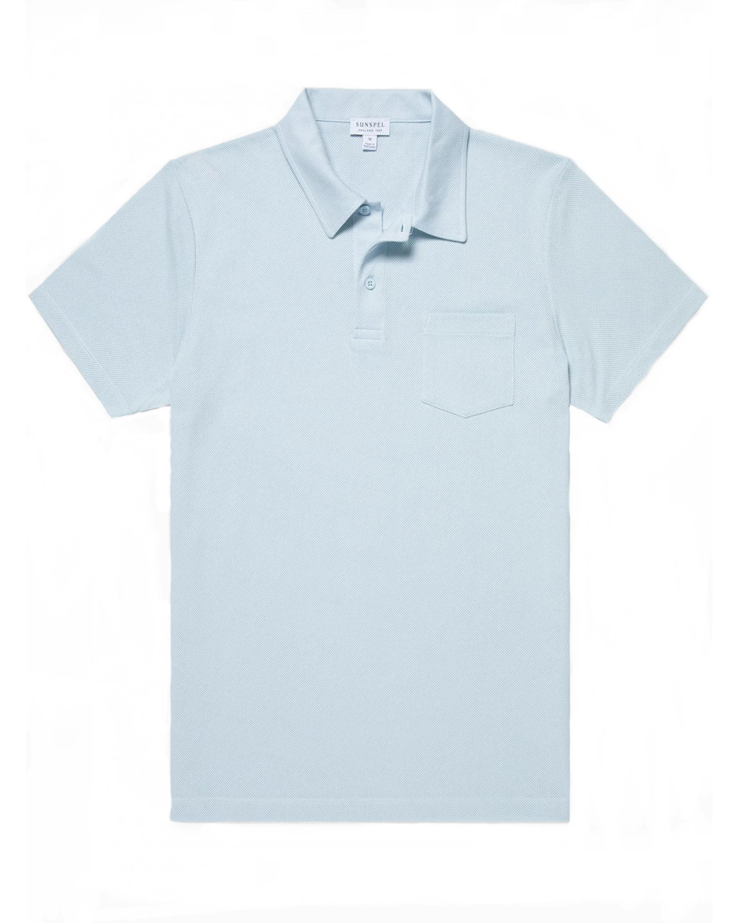 Sunspel Mens Riviera Polo Shirt Light Blue 3 Sunspel Mens Riviera Polo Shirt Light Blue
