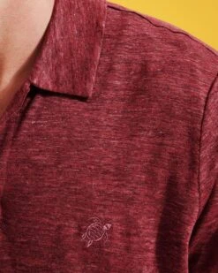 Vilebrequin Mens Burgundy Linen Jersey Polo Shirt -Boszz Clothing Shop vilebrequin mens burgundy linen jersey polo shirt p43357 260289 image