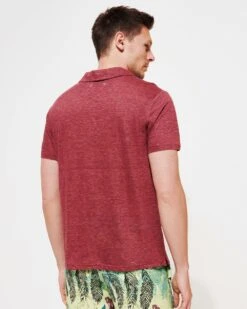 Vilebrequin Mens Burgundy Linen Jersey Polo Shirt -Boszz Clothing Shop vilebrequin mens burgundy linen jersey polo shirt p43357 260298 image