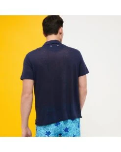 Vilebrequin Mens Linen Jersey Polo Shirt Navy -Boszz Clothing Shop vilebrequin mens linen jersey polo shirt navy p42450 267425 image