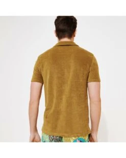 Vilebrequin Mens Phoenix Mustard Yellow Terry Cotton Polo Shirt -Boszz Clothing Shop vilebrequin mens phoenix mustard yellow terry cotton polo shirt p43355 260247 image