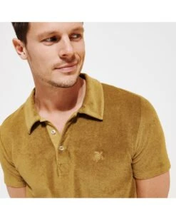 Vilebrequin Mens Phoenix Mustard Yellow Terry Cotton Polo Shirt -Boszz Clothing Shop vilebrequin mens phoenix mustard yellow terry cotton polo shirt p43355 260250 image