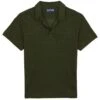 Vilebrequin Mens Pyramid Pepper Green Linen Jersey Polo Shirt -Boszz Clothing Shop vilebrequin mens pyramid pepper green linen jersey polo shirt p37604 208810 image