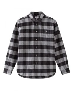 WOOLRICH Mens Traditional Flannel Shirt Black Grey